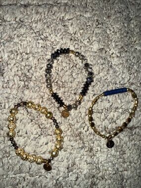 Erimish Gold and Black Beaded Bracelet Set